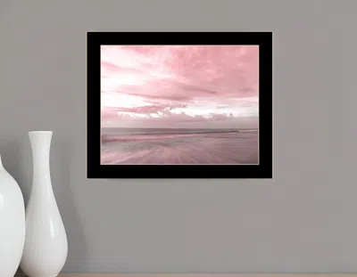 Hivvago Pink Beach Emotions Black Framed Print Wall Art