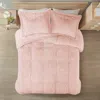 Hivvago Pink Blush Soft Sherpa Faux Fur 3-piece Comforter Set In Pink