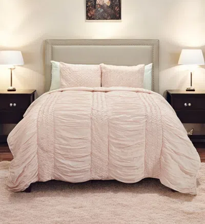 Hivvago Pink Geometric Queen Quilt