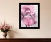 Hivvago Pink Iris Black Framed Print Wall Art In White