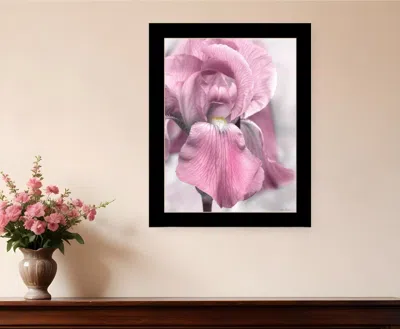 Hivvago Pink Iris Black Framed Print Wall Art In White