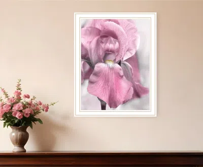 Hivvago Pink Iris White Framed Print Wall Art