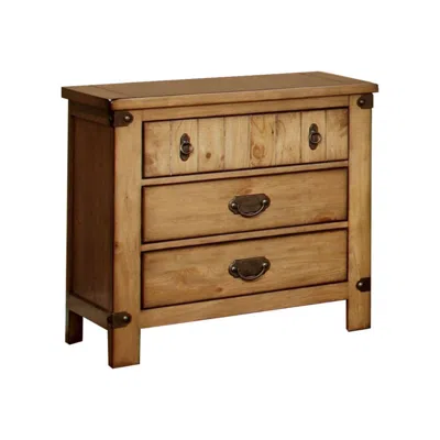 Hivvago Pioneer Cottage Night Stand In Weathered Elm Finish In Brown