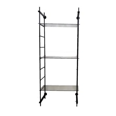 Hivvago Plant Display Stand, 87 Inch, 3 Shelves Black Metal Ladder Design