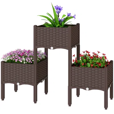 Hivvago Plastic Garden Bed With Elevated Legs And Drainage Plugs
