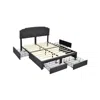 Hivvago Platform Bed Frame With 4 Storage Drawers Adjustable Headboard