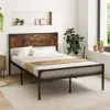 Hivvago Platform Full/queen Bed With Rustic Headboard And Footboard-full Size