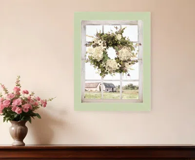 Hivvago Pleasant View Light Green Framed Print Wall Art In Multi