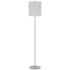 Hivvago Plue 63 Inch Floor Lamp, Chrome Pole Round Base, Off White Drum Shade In White