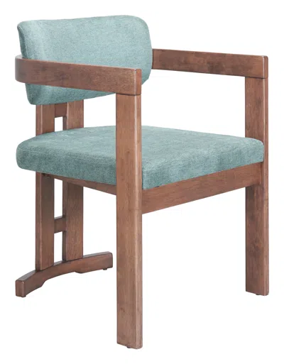 Hivvago Poly Dining Chair Moss Gray & Walnut In Brown
