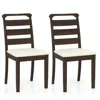 Hivvago Polyester Upholstered Wooden Dining Chair Set Of 2-walnut