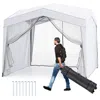 Hivvago Pop Up Canopy Tent Wiht 4 Sidewalls Mesh Netting Wheeled Bag In White