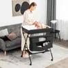 Hivvago Portable Adjustable Height Newborn Nursery Organizer With Wheel-black