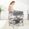 Hivvago Portable Baby Changing Table With Wheels And Large Storage Rack-gray