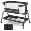 Hivvago Portable Bedside Sleeper For Baby With 7 Adjustable Heights-black