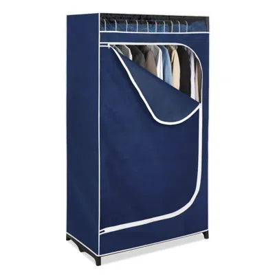 Hivvago Portable Clothes Closet Wardrobe In Blue Breathable Fabric