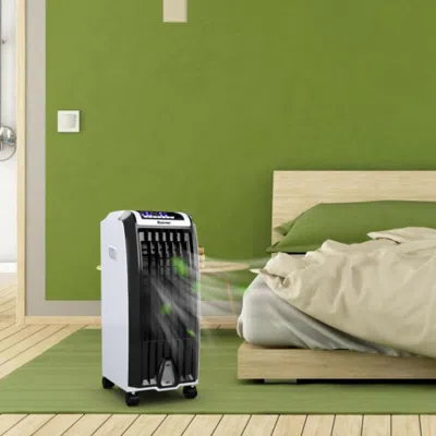 Hivvago Portable Evaporative Air Cooler With 3 Wind Modes And Timer For Home Office In Black