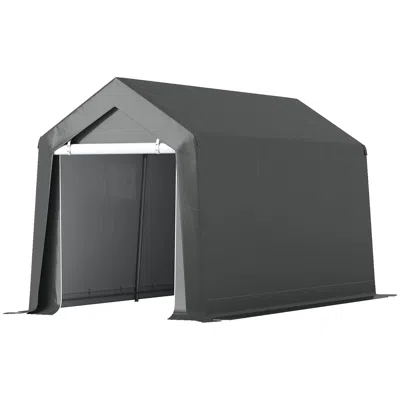 Hivvago Portable Galvanized Storage Tent For Tools & Bikes In Black