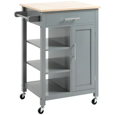 Hivvago Portable Kitchen Cart With Drawer And Open Shelf