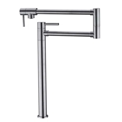 Hivvago Pot Filler Faucet With Extension Shank - Brushed Nickel In Metallic