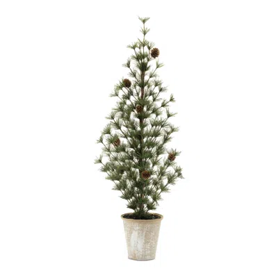 Hivvago Potted Mini Pine Tree (set Of 2) In Multi