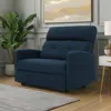 Hivvago Power Recliner Chair, Oversize Wide Seat, Tufted Navy Blue Fabric