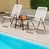 Hivvago Pp Folding Patio Chaise Lounger With 7-level Backrest