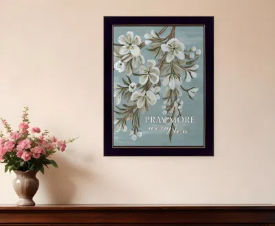 HIVVAGO PRAY MORE WORRY LESS BLACK FRAMED PRINT WALL ART