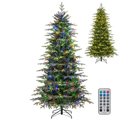 Hivvago Pre-lit Artificial Christmas Tree 7.5ft With Warm White Led Lights In Green