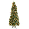 Hivvago Pre-lit Artificial Christmas Tree With 1096 Pvc And Pine Needles-l In Green