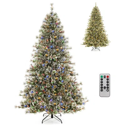 HIVVAGO PRE-LIT ARTIFICIAL CHRISTMAS TREE WITH 360° QUICK POWER CONNECTOR AND HINGED BRANCHES