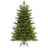 Hivvago Pre-lit Artificial Christmas Tree With Warm White Led Lights - Full Lush Pvc Branches, Easy Assembly In Green
