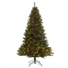 Hivvago Pre-lit Christmas Tree 7.5ft Artificial Hinged Xmas Tree With 400 Pre-strung Led Lights Foldable Sta In Green