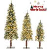Hivvago Pre-lit Christmas Tree Set Of 3 - Snowy And Slim