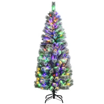 Hivvago Pre-lit Hinged Christmas Tree With Remote Control Lights-6' In Multi