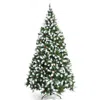 Hivvago Pre-lit Hinged Lifelike Lush Artificial Christmas Tree With Pvc Tips-7.5 Feet In Green