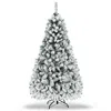 Hivvago Pre-lit Premium Snow Flocked Hinged Artificial Christmas Tree-6 Ft