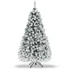 Hivvago Pre-lit Premium Snow Flocked Hinged Artificial Christmas Tree-7.5 Ft