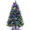 Hivvago Pre-lit Snowy Christmas Hinged Tree With Flash Modes And Multi-color Lights-5 Ft
