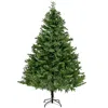 Hivvago Premium 7ft Spruce Full Pe Christmas Tree Unlit With Hinged Branches And Foldable Metal Stand In Green