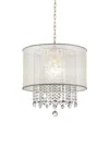 Hivvago Primo Gold Finish Ceiling Lamp With Crystal Accents And White Shade In Gold