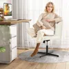 Hivvago Pu Leather Upholstered Cross-legged Office Chair With Oversized U-shaped Seat For Home Office Make U