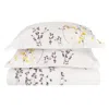 Hivvago Purple And White Queen 100% Cotton 200 Thread Count Washable Duvet Cover Set In White
