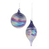 Hivvago Purple Iridescent Ornaments (set Of 12) In Multi