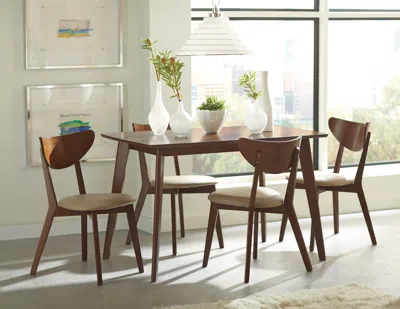 Hivvago Quaint Wooden Dining Table, Chestnut Brown