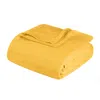 Hivvago California King Gold Cotton Basketweave Geometric Blanket In Yellow