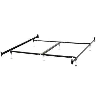 Hivvago Queen Metal Bed Frame With Bolt-on Headboard Footboard Brackets In Black