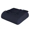 Hivvago Queen Navy Blue Cotton Woven Chevron Blanket In Blue