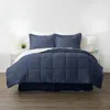 Hivvago Queen Navy Microfiber Baffle-box 6-piece Reversible Bed-in-a-bag Comforter Set In Blue