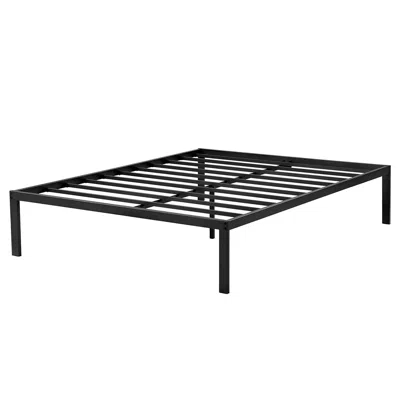 Hivvago Queen Size 16-inch High Heavy Duty Metal Platform Bed Frame In Black